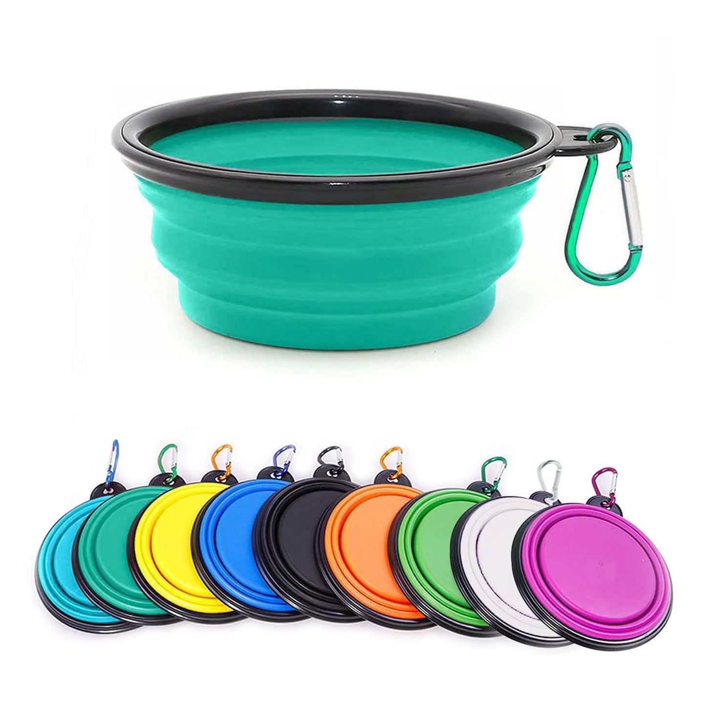 Collapsible Dog Bowl,Collapsible Dog Water Bowls for Cats Dogs, Portable Pet Feeding Watering Dish,Portable Dog Water Food Bowl with Carabiner (Small(350ML), Pink)