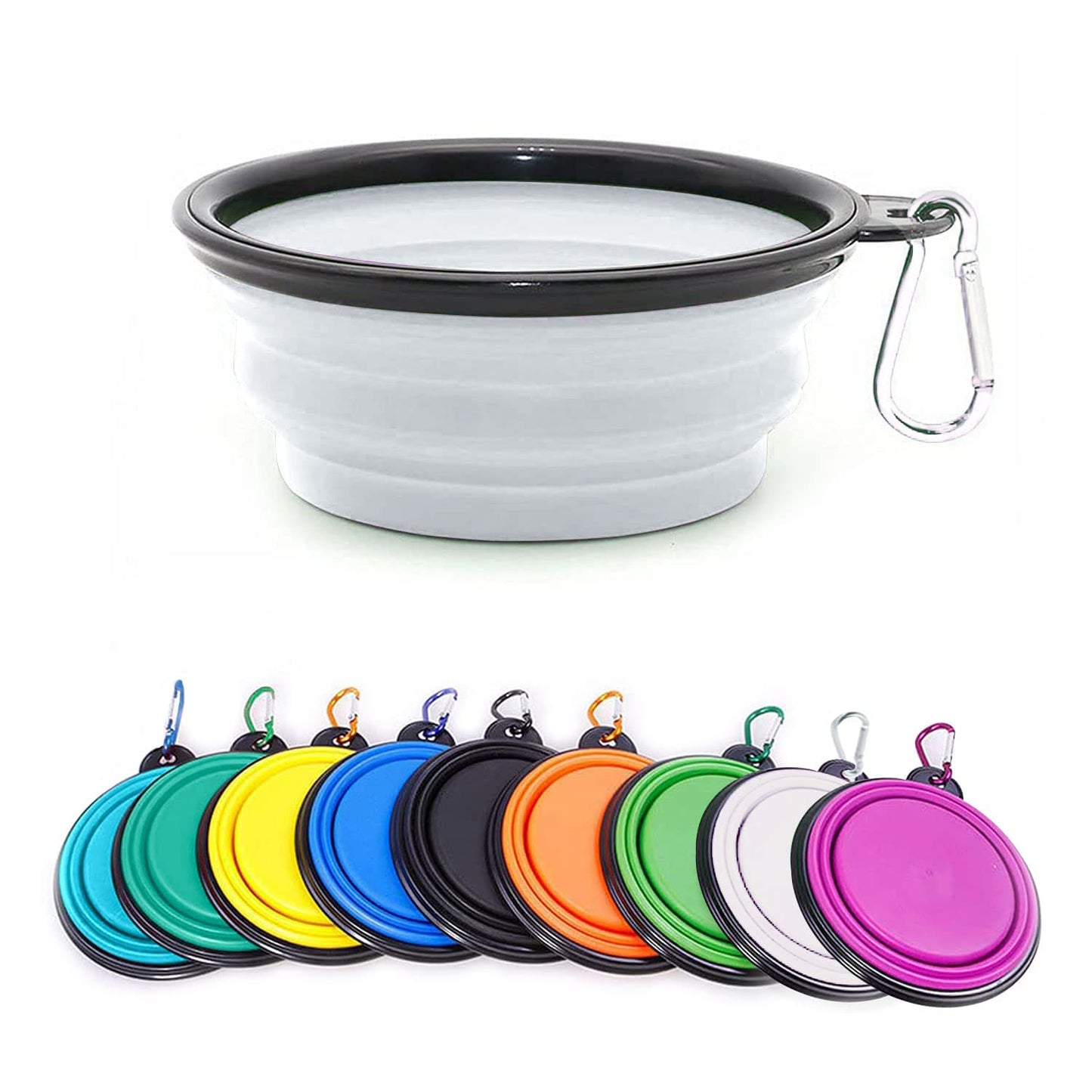 Collapsible Dog Bowl,Collapsible Dog Water Bowls for Cats Dogs, Portable Pet Feeding Watering Dish,Portable Dog Water Food Bowl with Carabiner (Small(350ML), Pink)