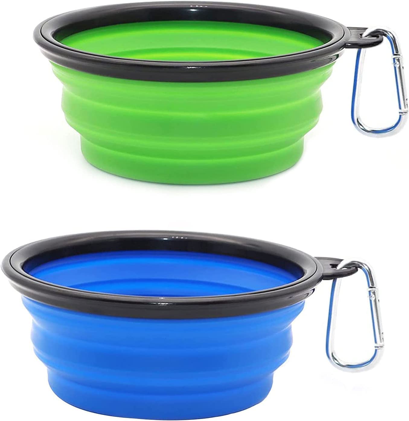 Collapsible Dog Bowl,Collapsible Dog Water Bowls for Cats Dogs, Portable Pet Feeding Watering Dish,Portable Dog Water Food Bowl with Carabiner (Small(350ML), Pink)