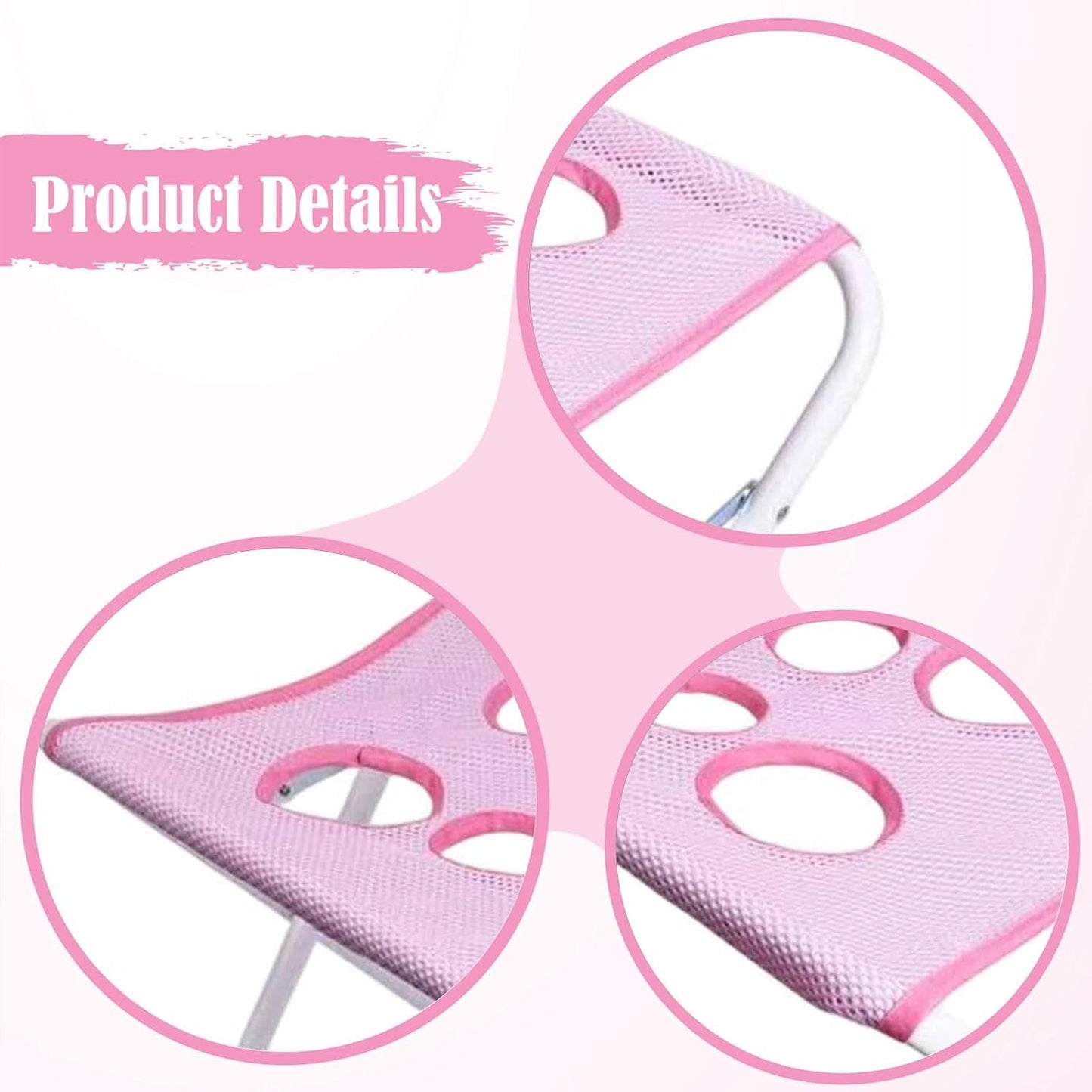 Dog Cat Grooming Harness with Frame Stand, Pet Grooming Hammock, Pink | Foldable, No-Sit, Mesh, Portable, Breathable, Heavy Duty Pet Grooming Sling for Small Dogs Pets Nail Trimming Home Use