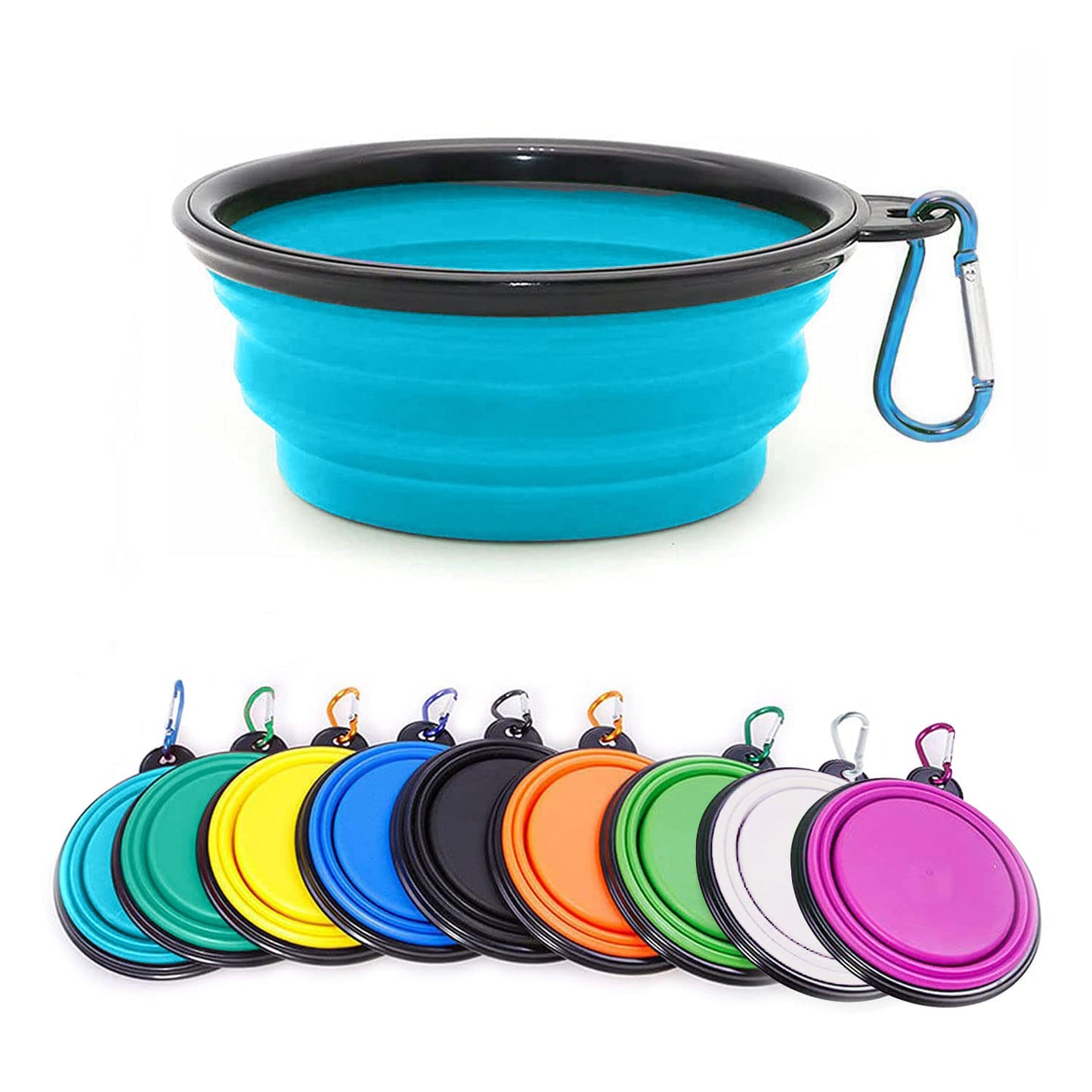 Collapsible Dog Bowl,Collapsible Dog Water Bowls for Cats Dogs, Portable Pet Feeding Watering Dish,Portable Dog Water Food Bowl with Carabiner (Small(350ML), Pink)