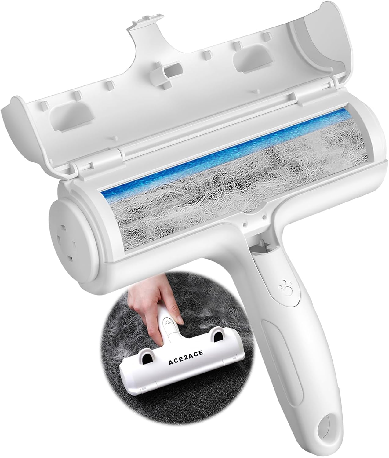ACE2ACE Pet Hair Remover Roller, Reusable Animal Hair Removal Brush | Dog Cats Fur Removal Tool for Carpet, Furniture, Rugs, Stairs, Bedding,Sofa,Pet Beds Mats and Cat Tree