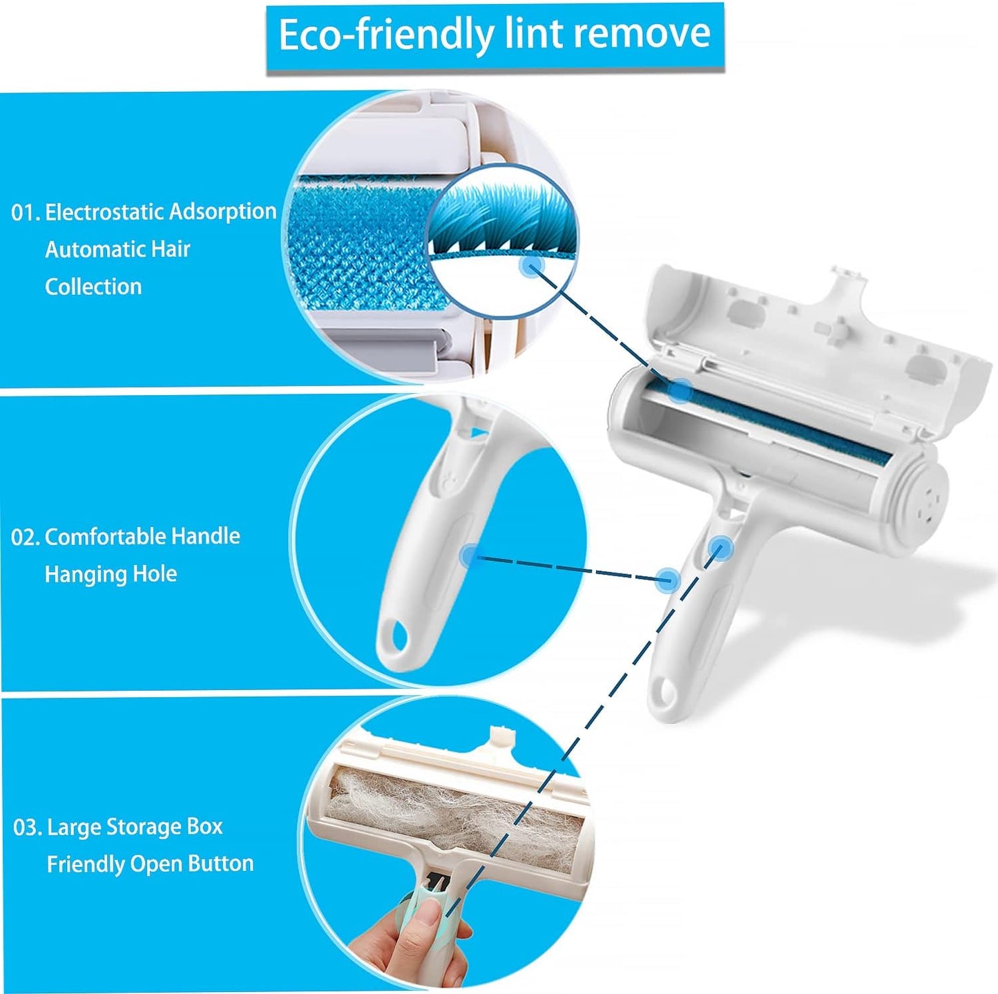 ACE2ACE Pet Hair Remover Roller, Reusable Animal Hair Removal Brush | Dog Cats Fur Removal Tool for Carpet, Furniture, Rugs, Stairs, Bedding,Sofa,Pet Beds Mats and Cat Tree
